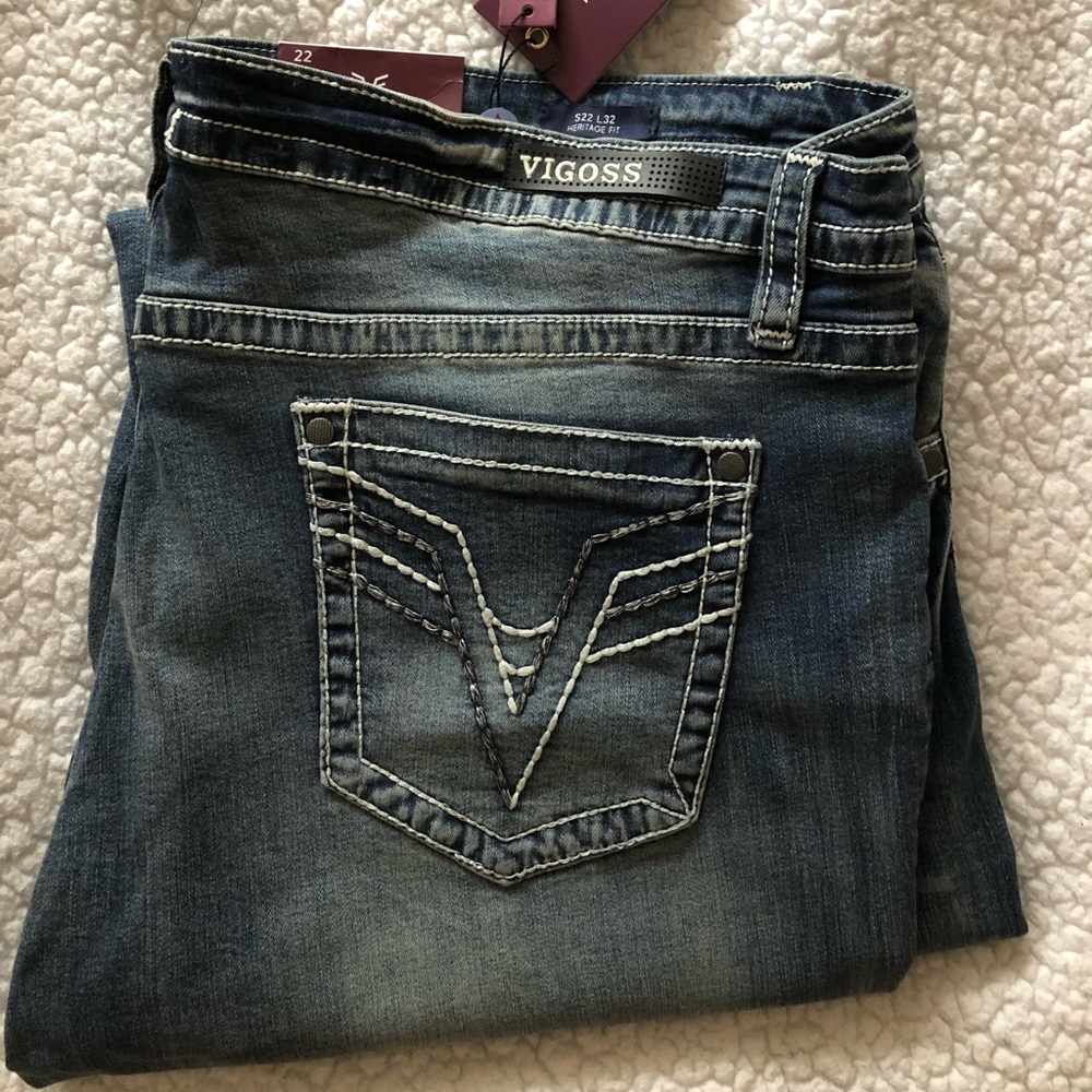 NWT Vigoss size 22 slim boot heritage jeans.